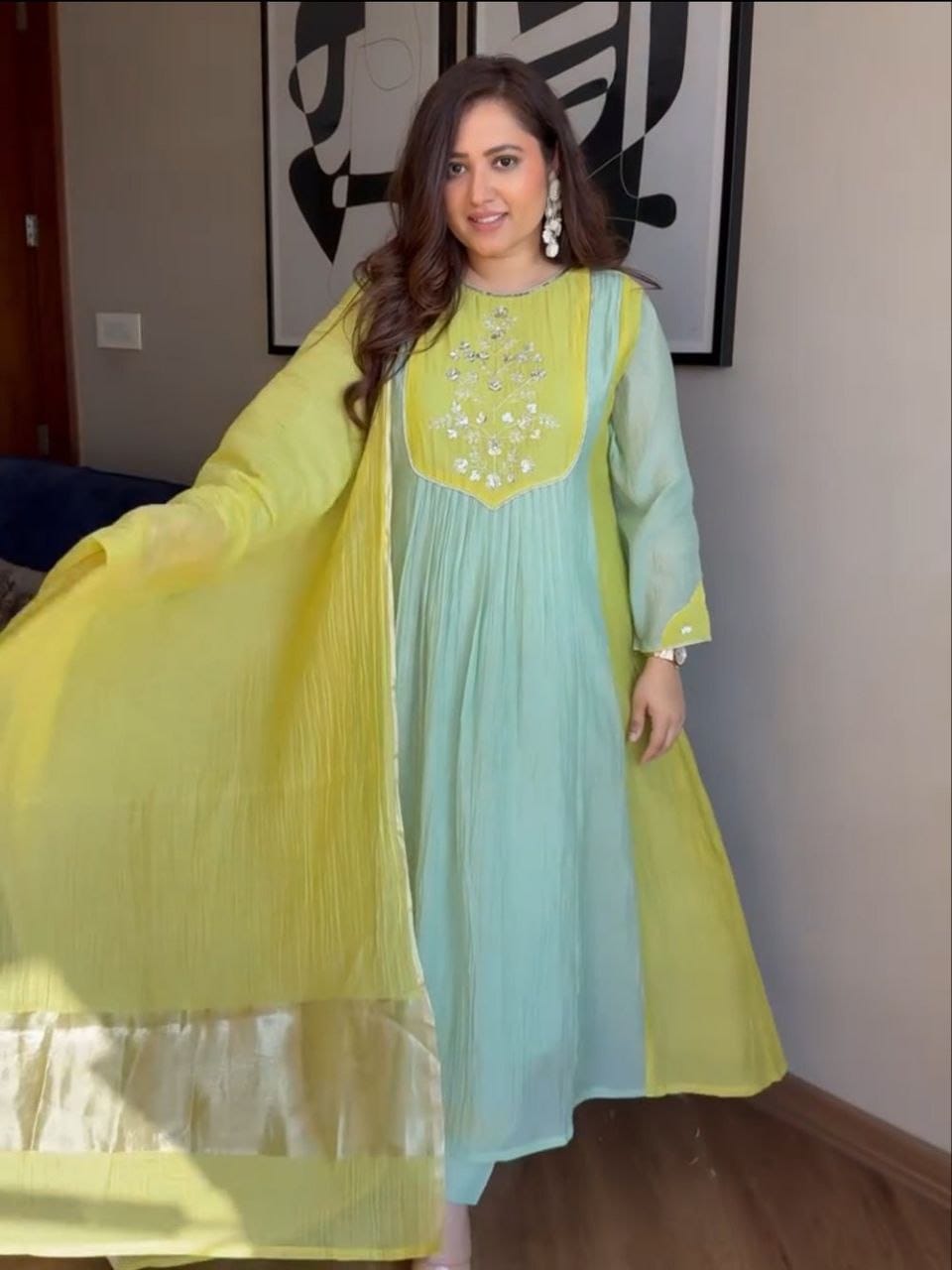 Designer Festival Special Pure Mul Chanderi Suit Set
