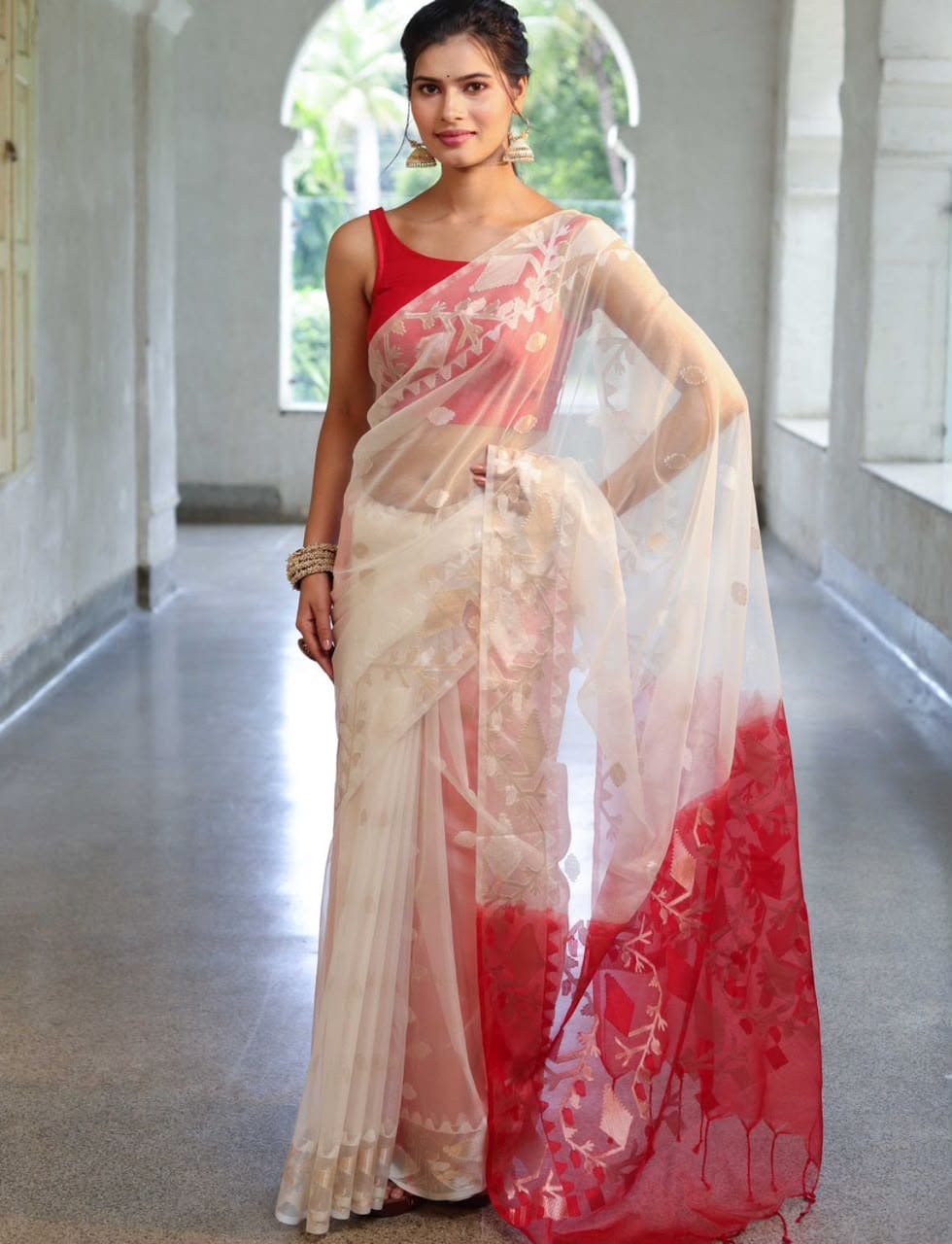 Banarasi Designer Organza Soft Silk Saree