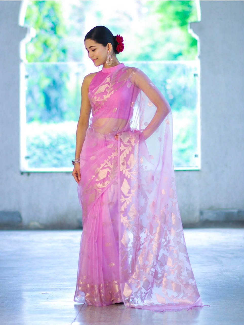 Banarasi Designer Organza Soft Silk Saree