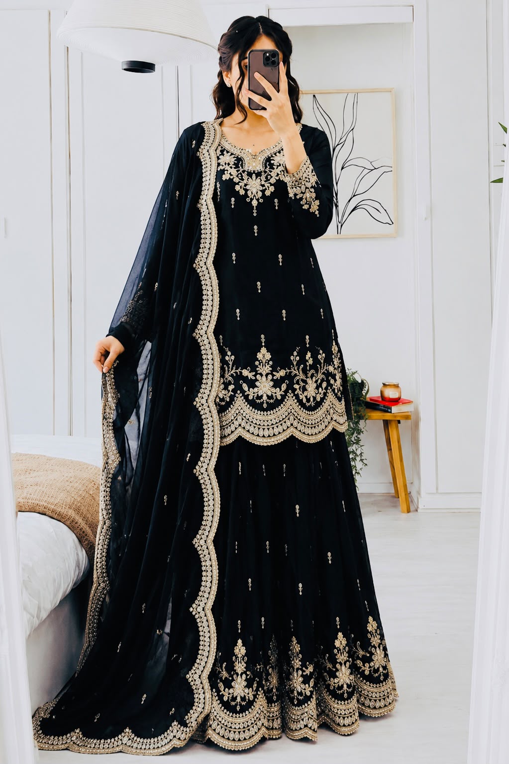 Designer Party Sharara Suit & Dupatta Set