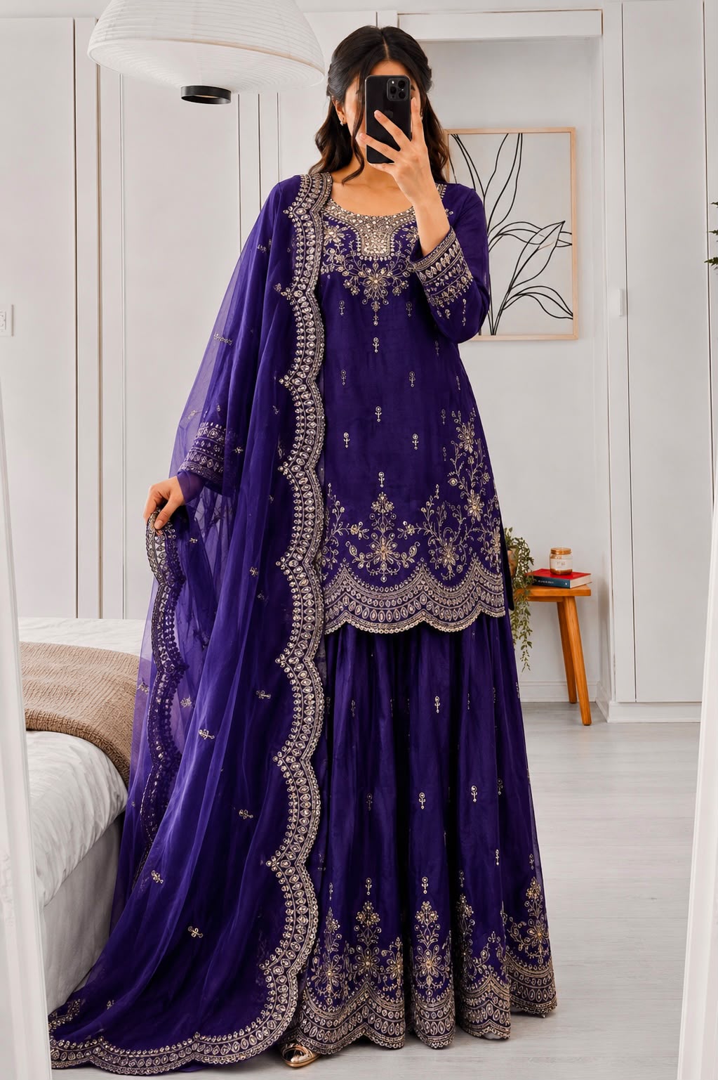Designer Party Sharara Suit & Dupatta Set