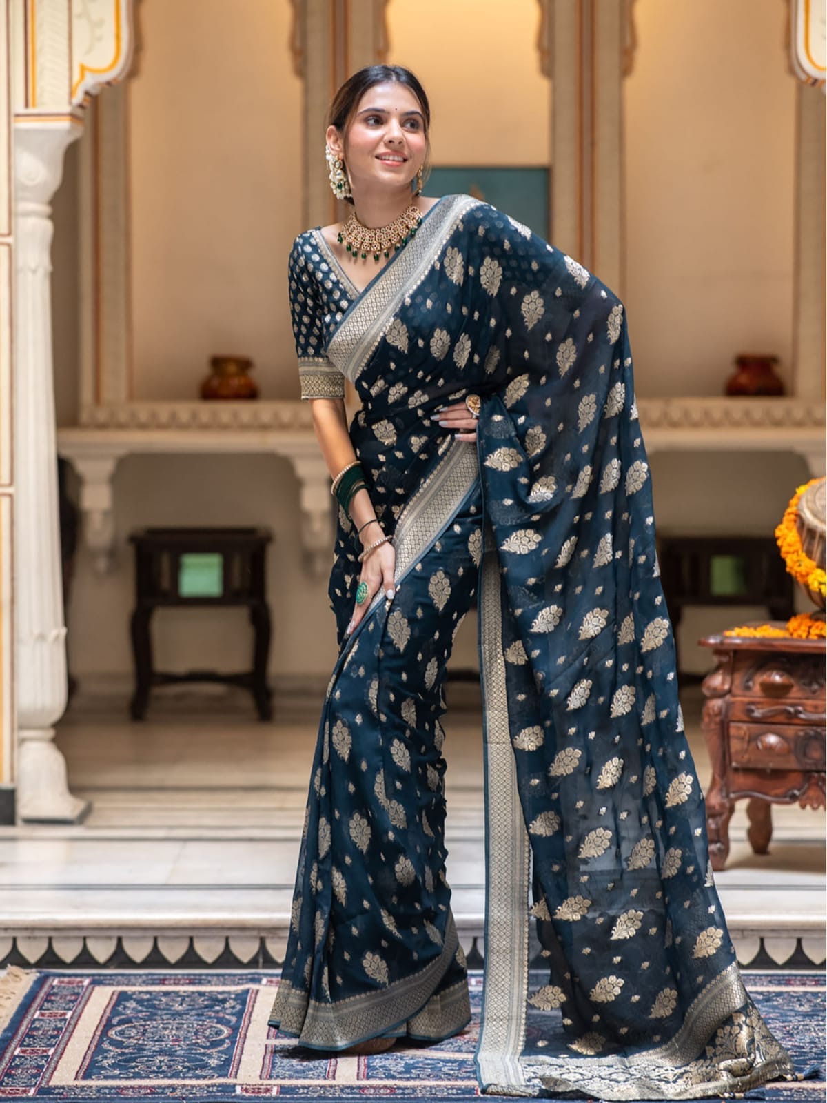 Banarasi Georgette Silk Saree