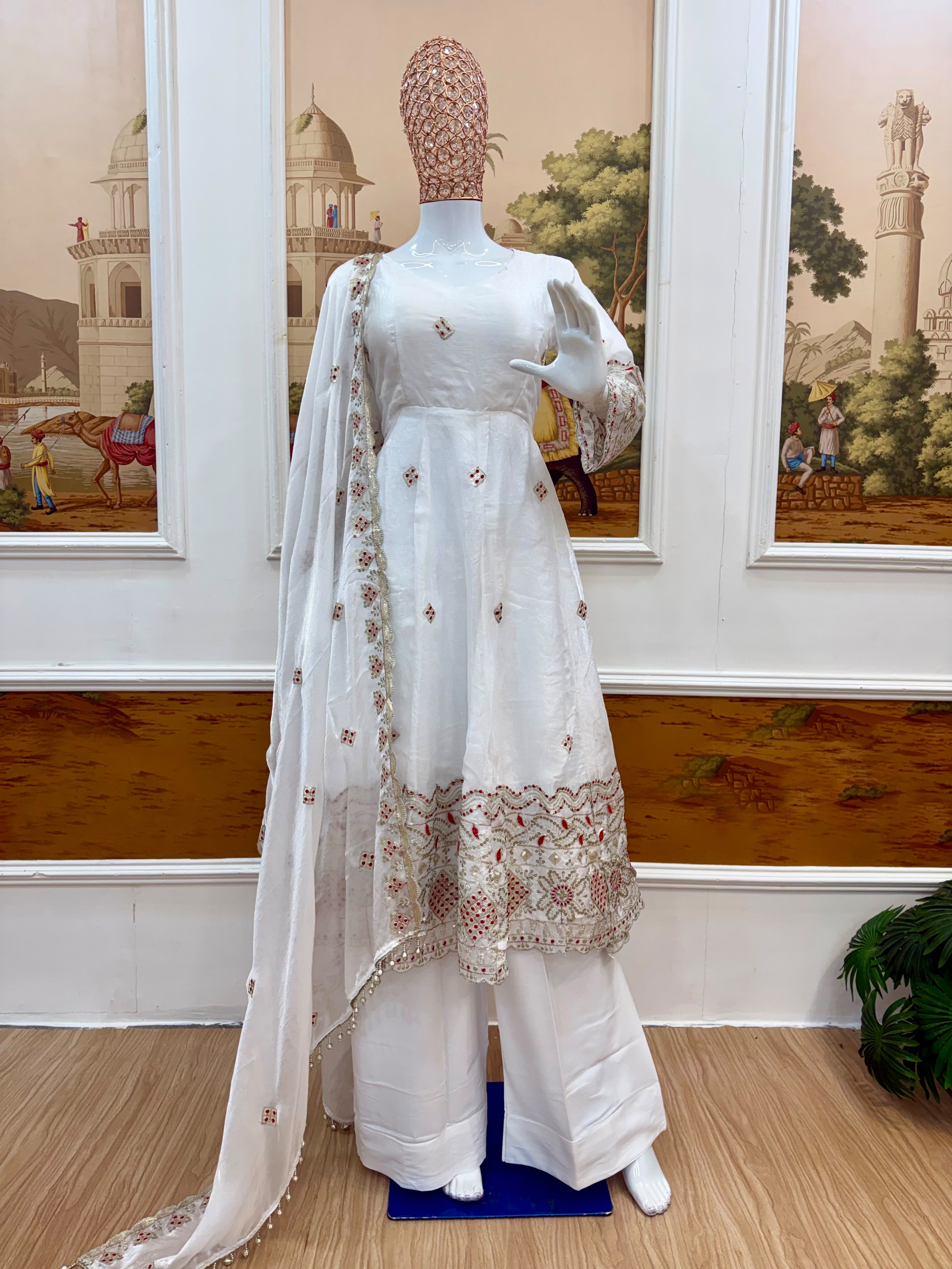 Embroidered Gown Set