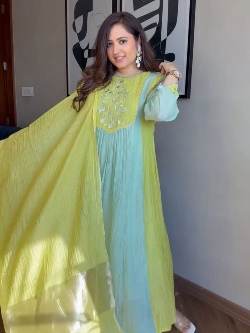 Designer Festival Special Pure Mul Chanderi Suit Set
