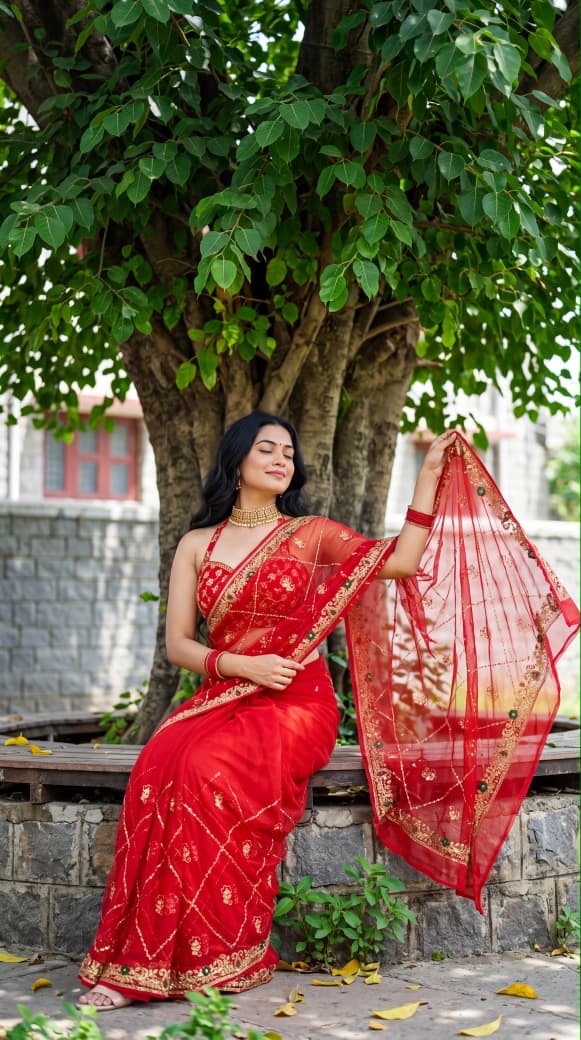 Rajwadi Original Thakur Ji Georgette Sequin Work Saree