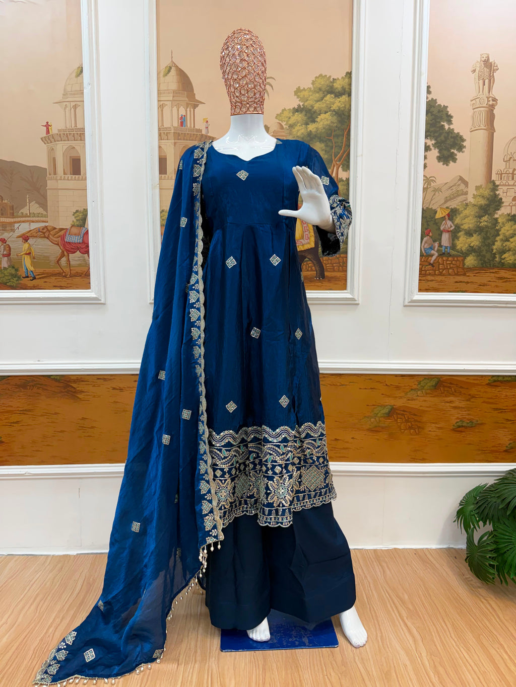 Embroidered Gown Set
