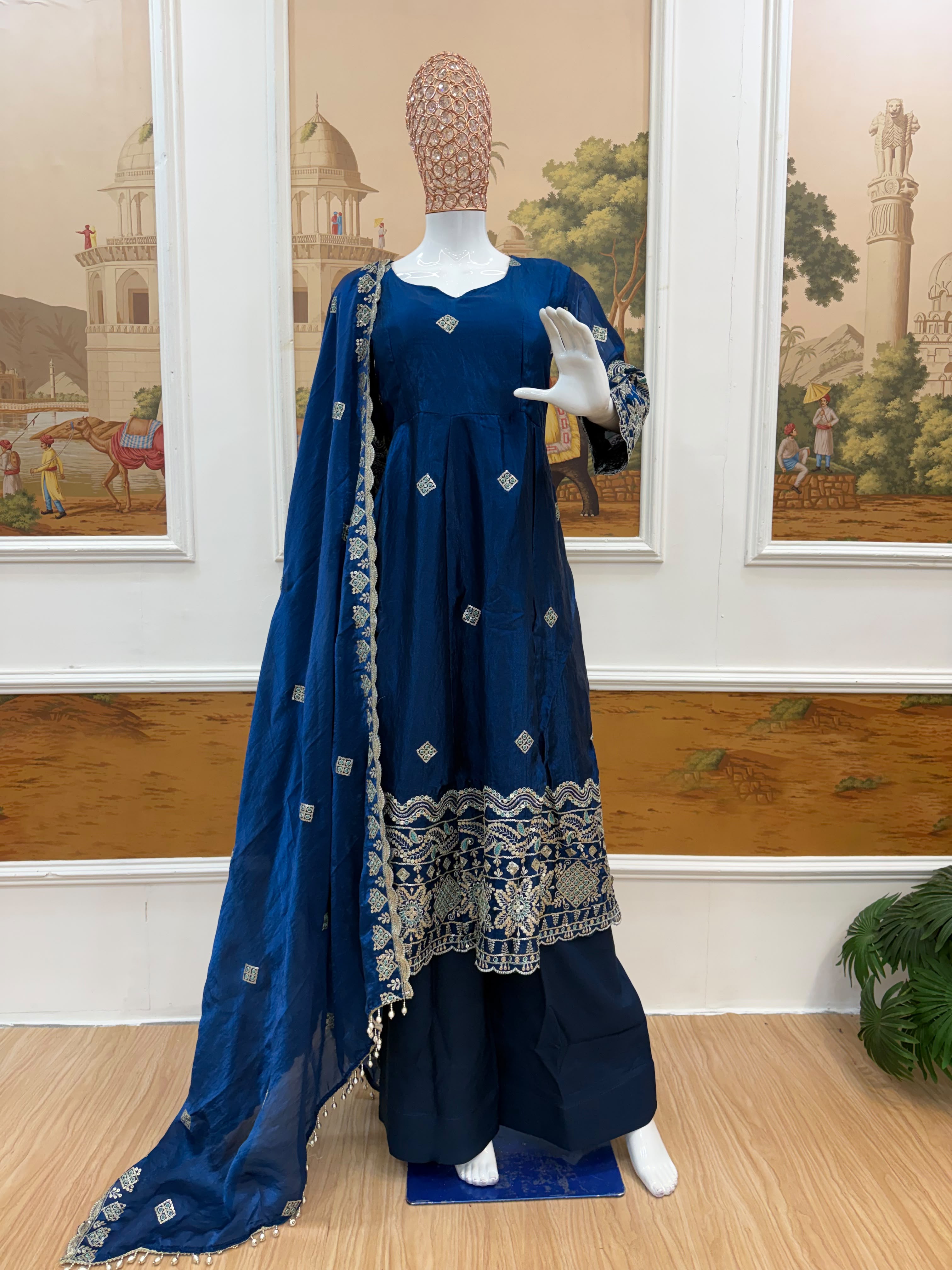 Embroidered Gown Set