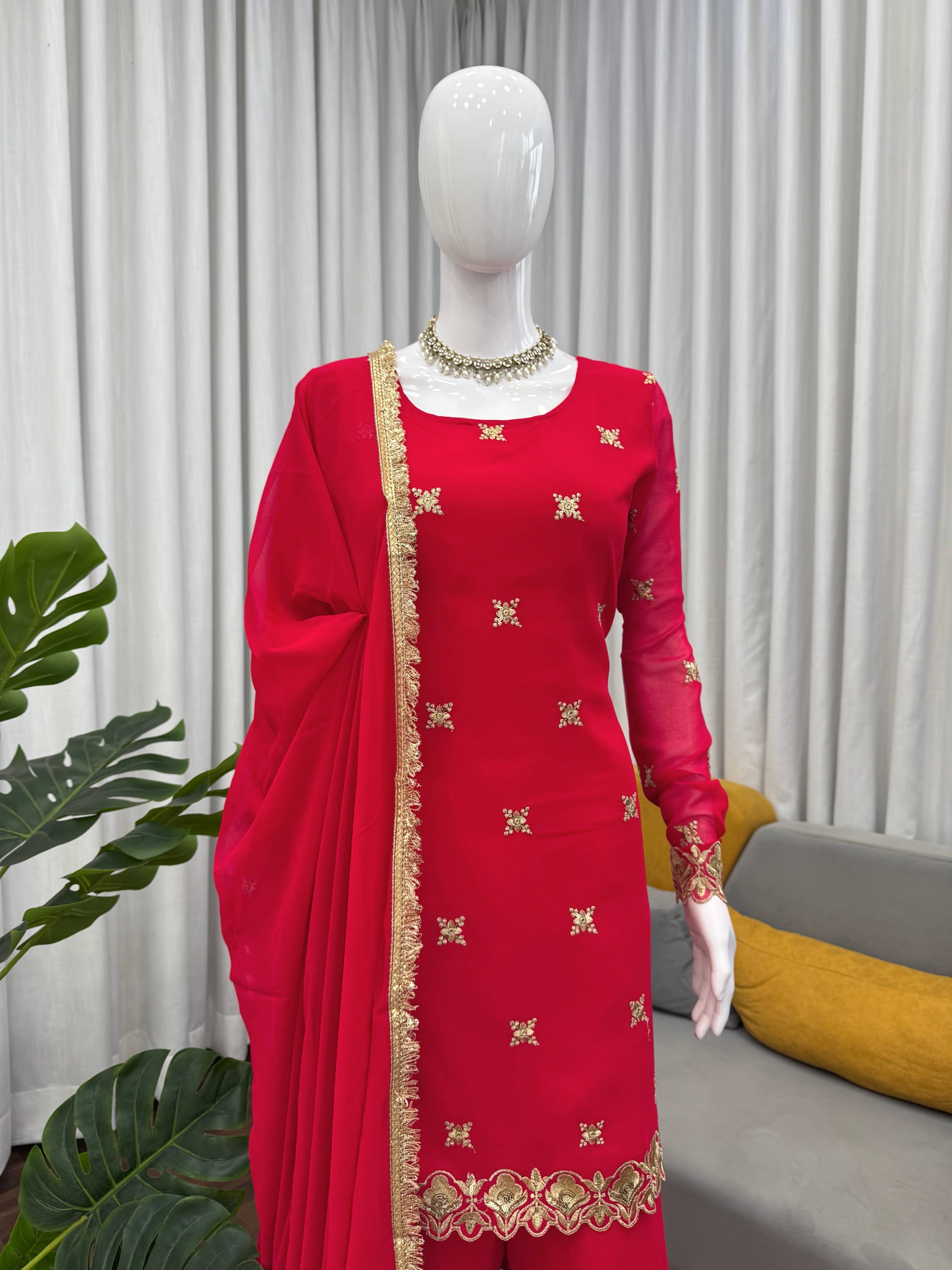 Premium 3-Piece Top, Sharara & Dupatta Set