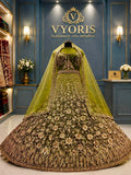 Beads Work Net Lehenga