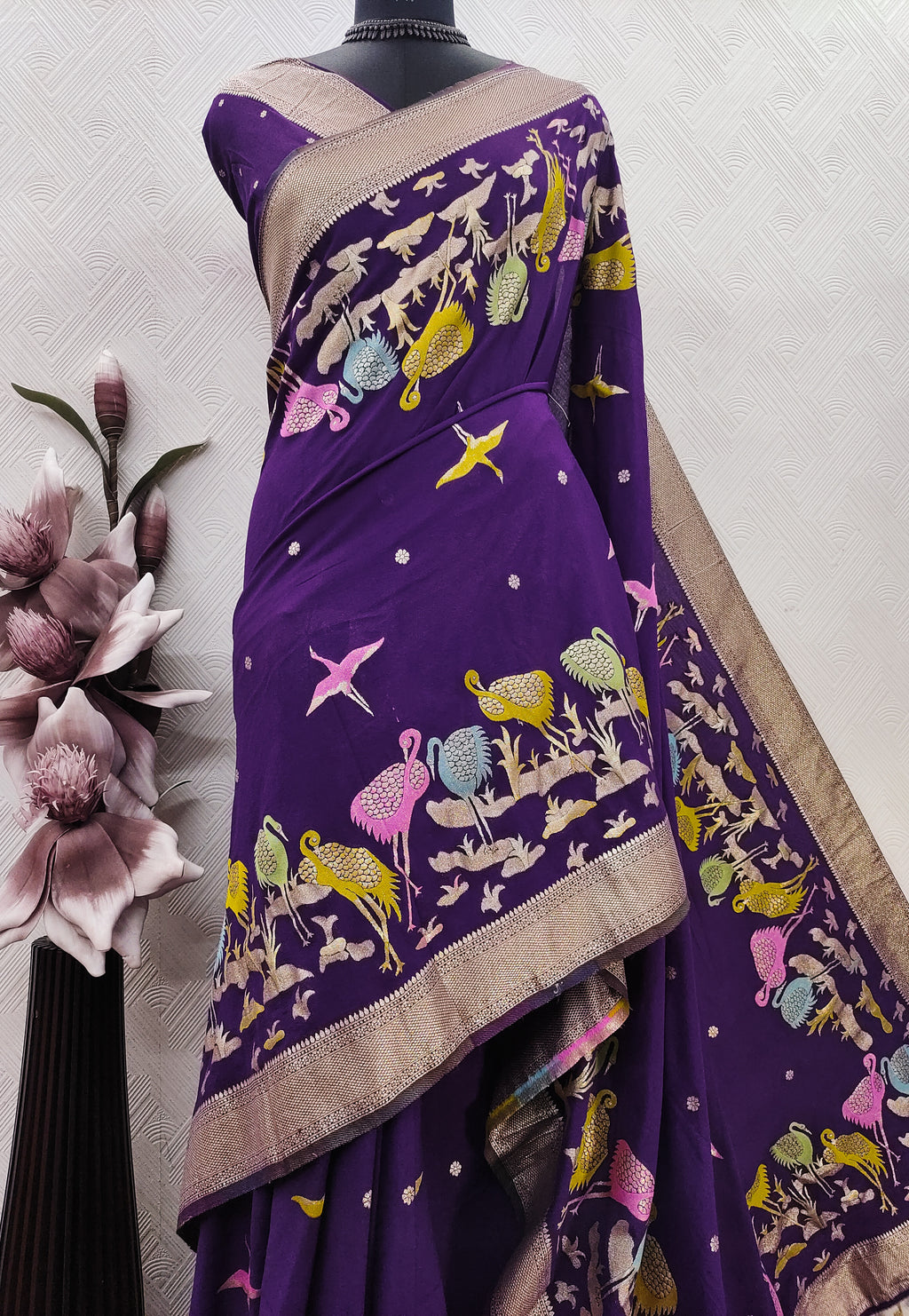 Khadi Crepe Silk Saree