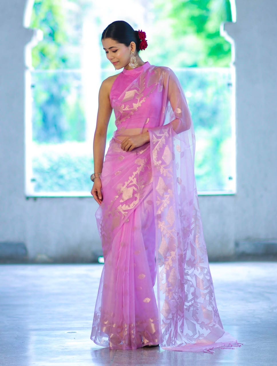 Banarasi Designer Organza Soft Silk Saree