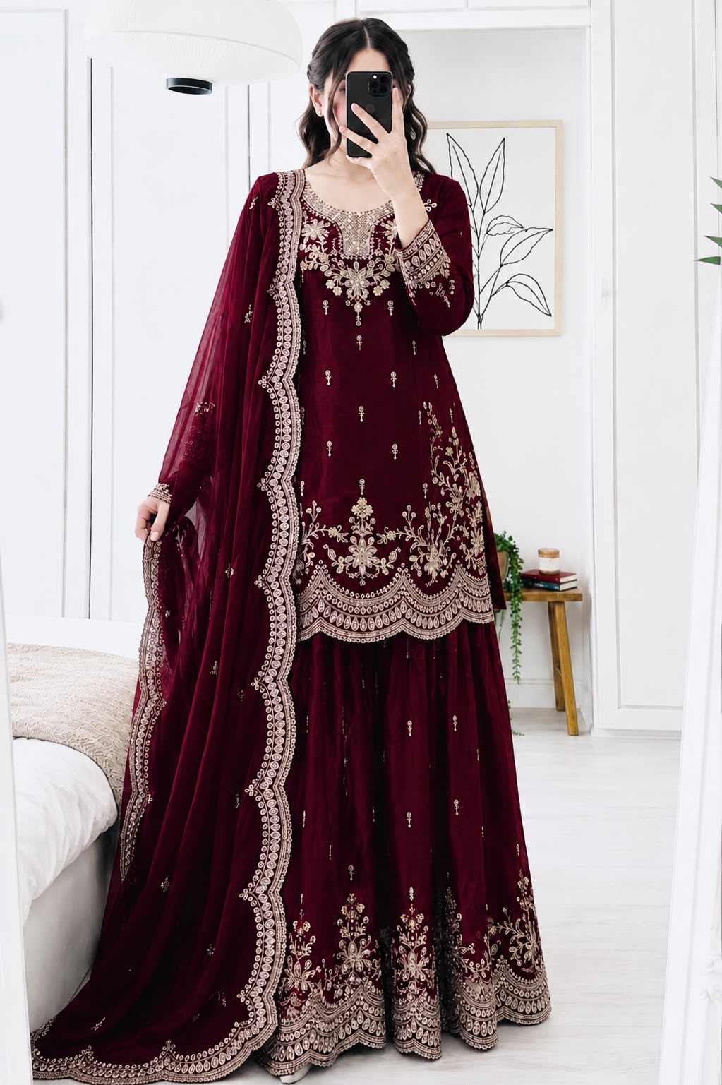 Designer Party Sharara Suit & Dupatta Set