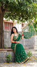 Rajwadi Original Thakur Ji Georgette Sequin Work Saree