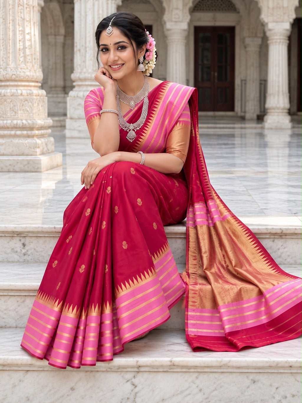 Soft Silk Art Silk Jacquard Border Saree