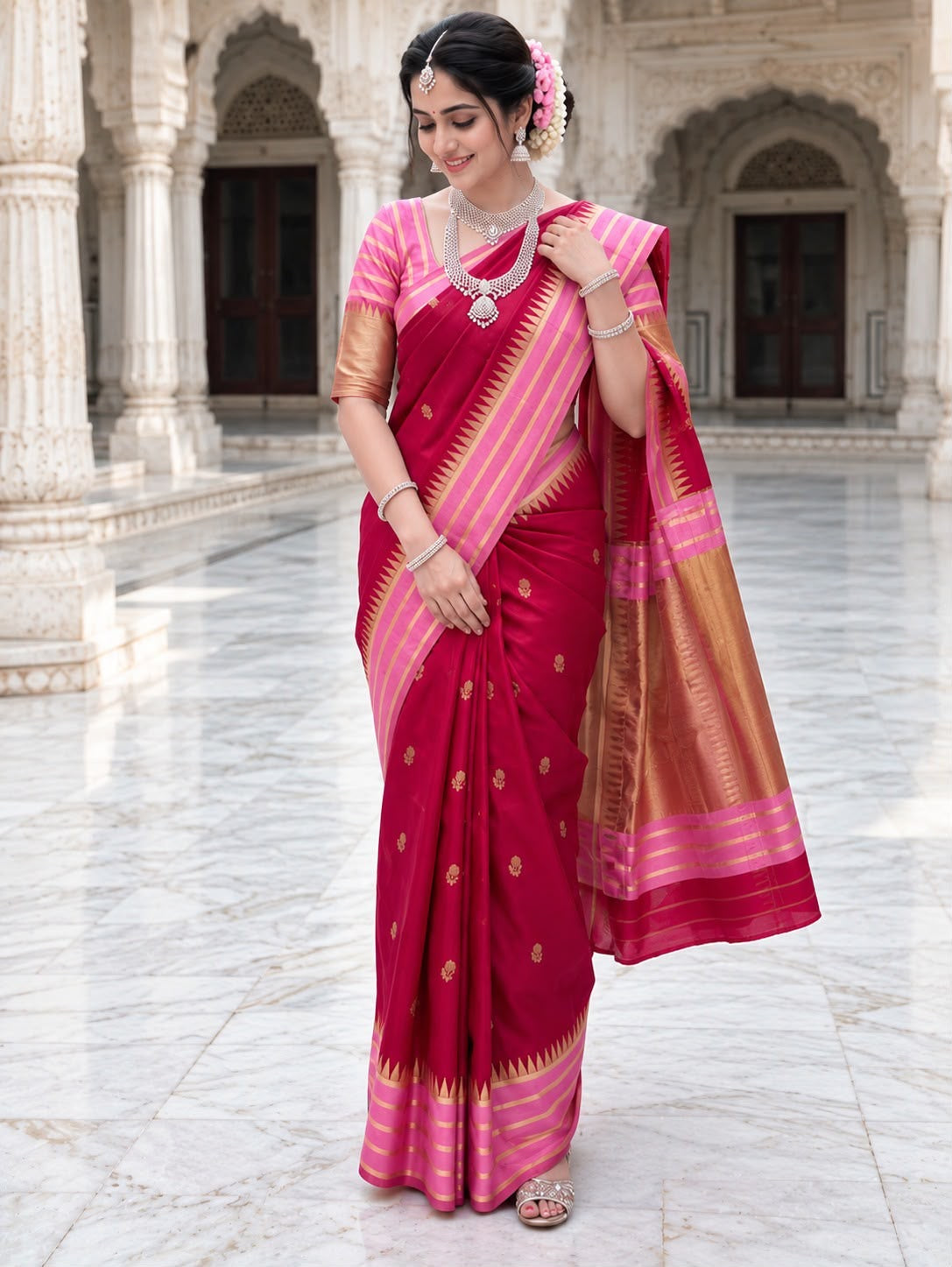 Soft Silk Art Silk Jacquard Border Saree