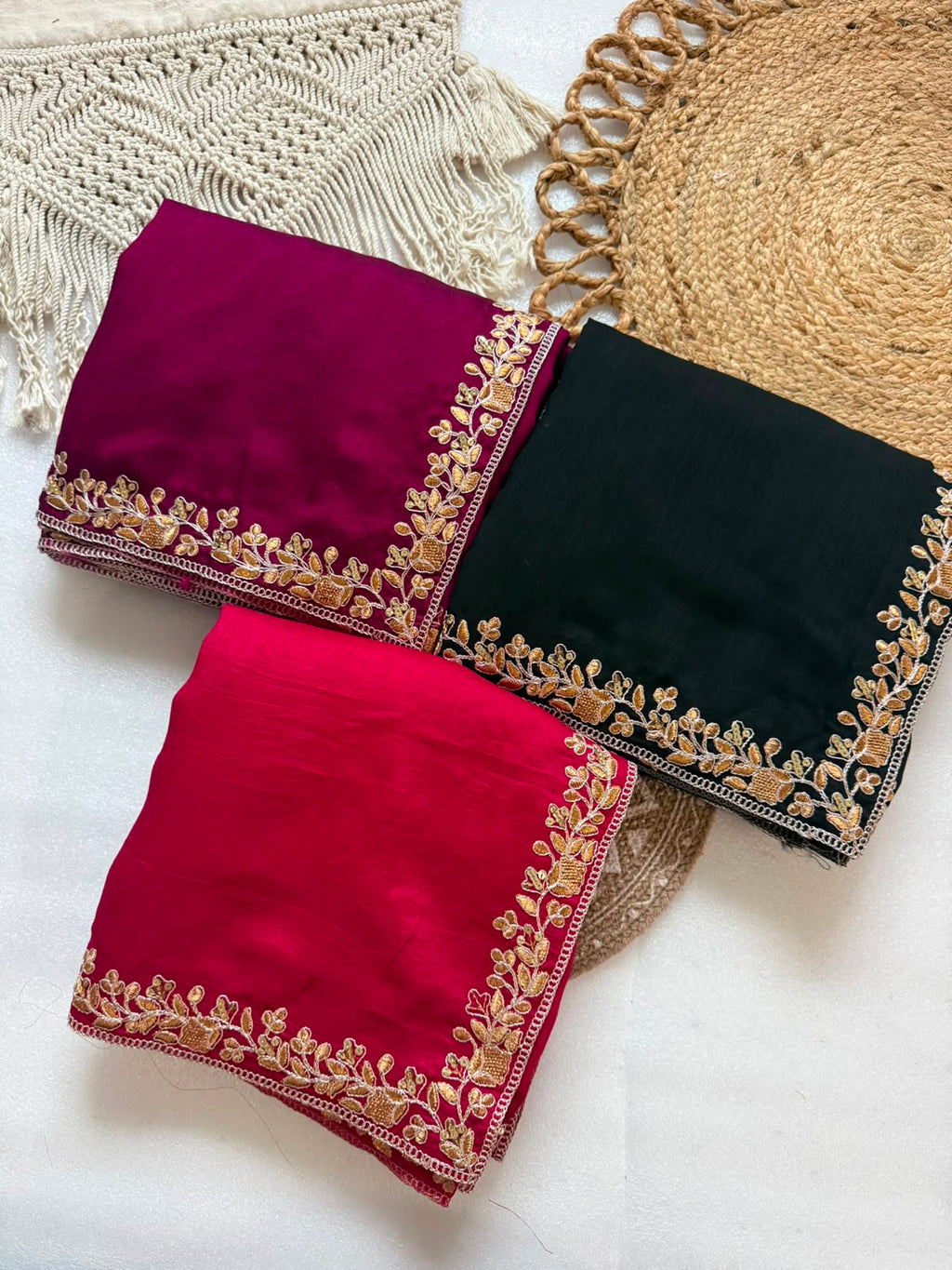 Pure Blooming Embroidery Work Saree