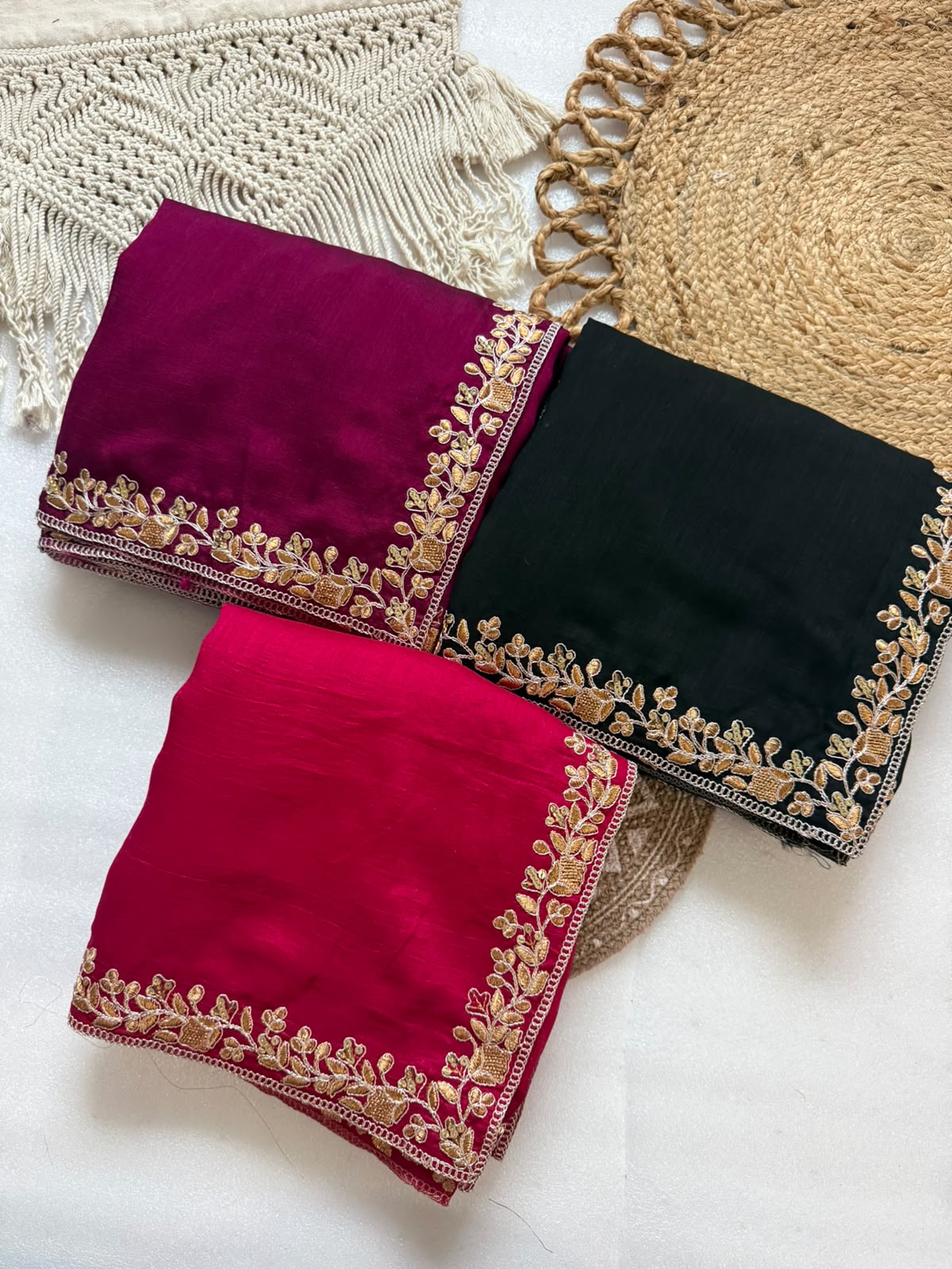 Pure Blooming Embroidery Work Saree