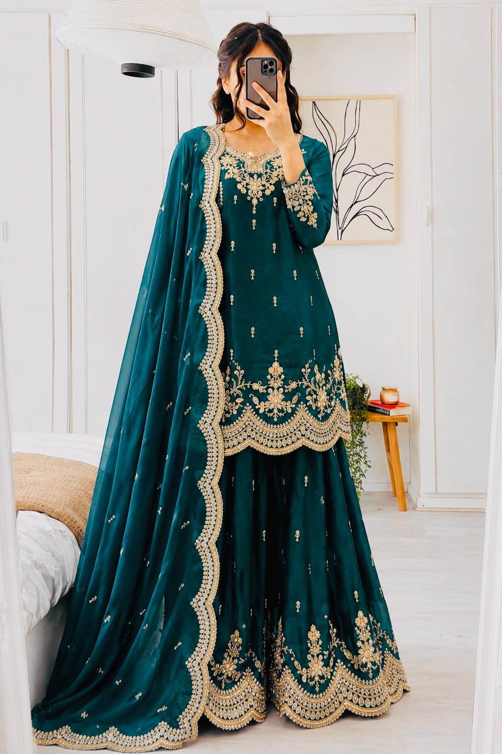 Designer Party Sharara Suit & Dupatta Set