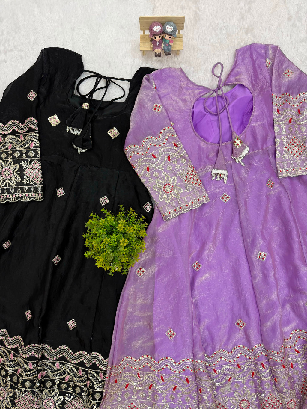 Embroidered Gown Set