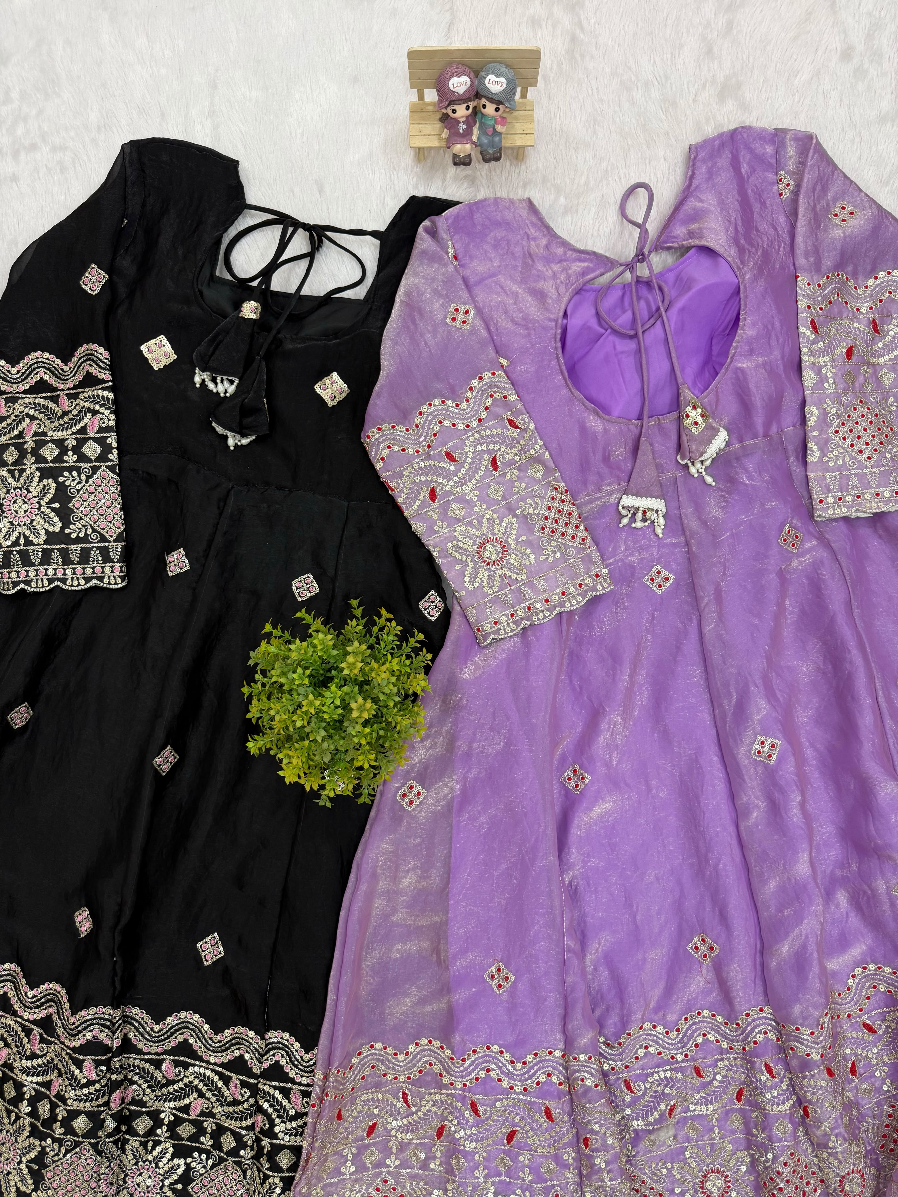 Embroidered Gown Set