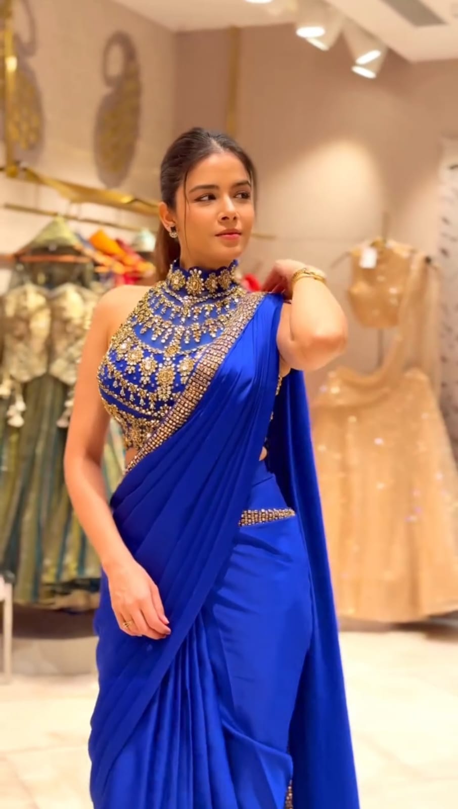 Diamond Satin Silk Ready-to-Wear Drape Saree
