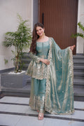 Heavy Embroidery Work Top, Palazzo & Dupatta Set