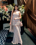 Designer Heavy Soft Net Palazzo Suit
