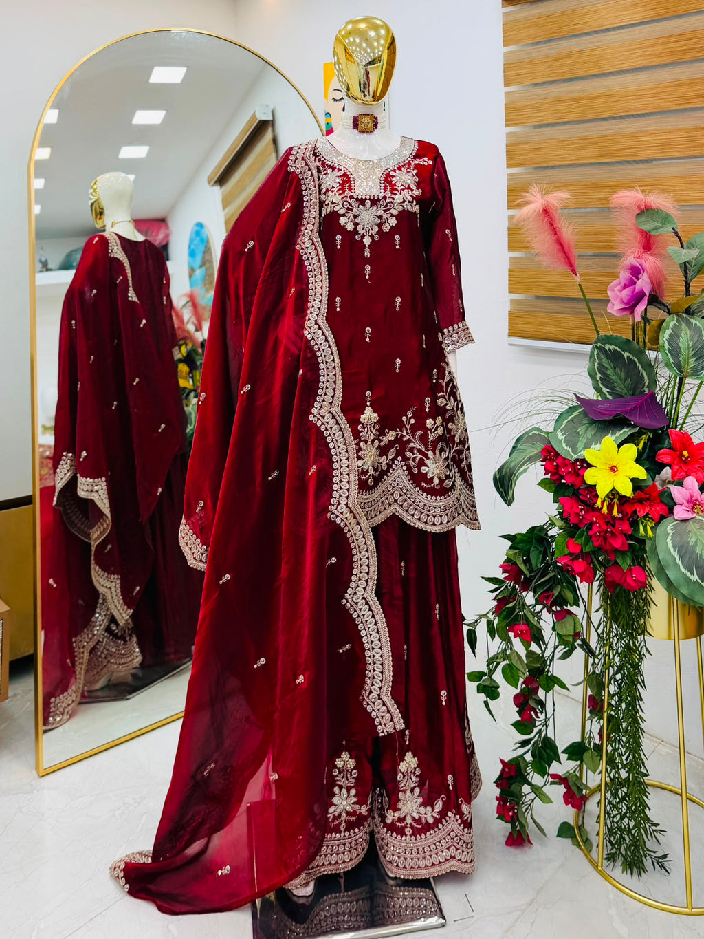 Designer Party Sharara Suit & Dupatta Set