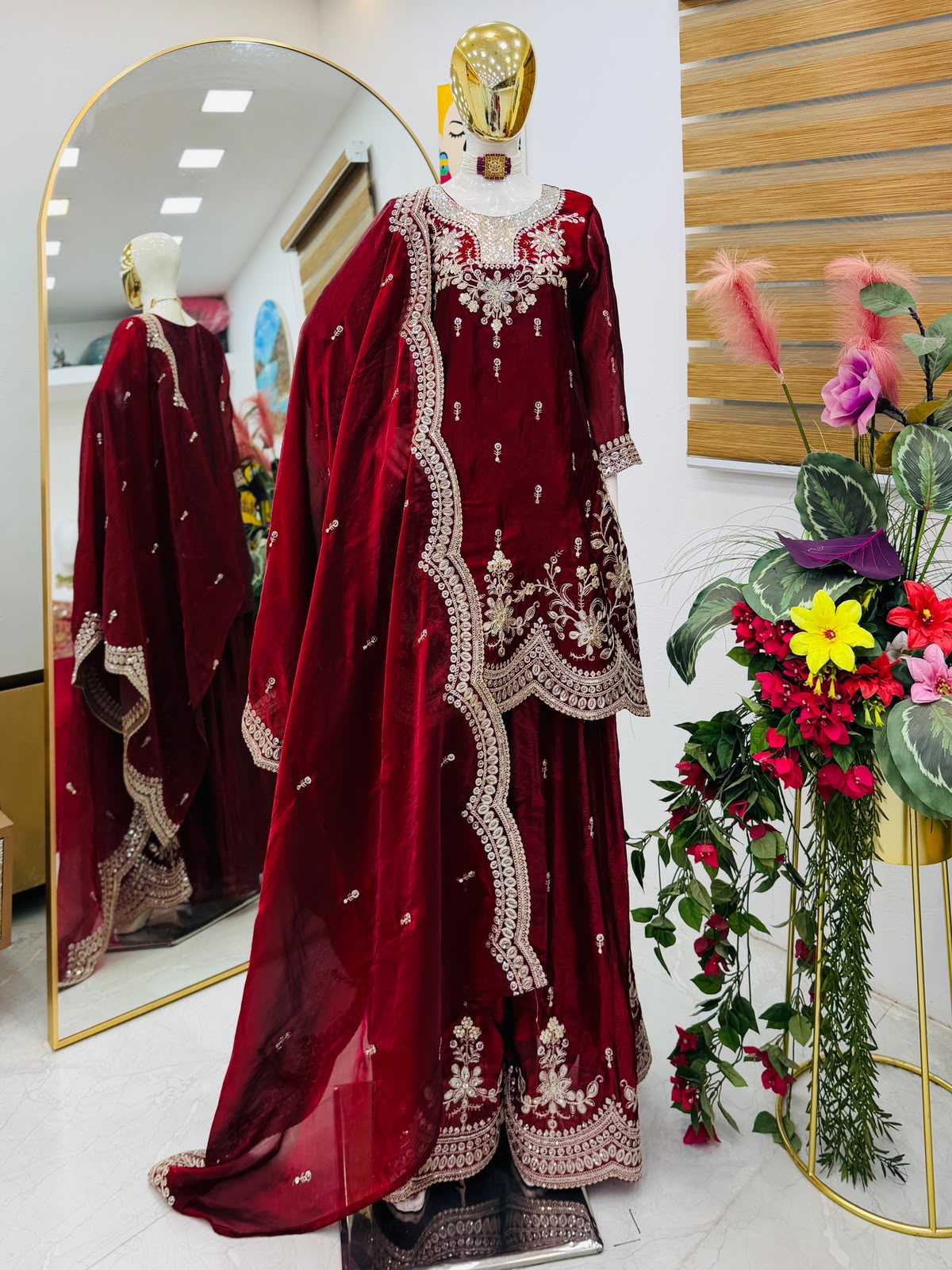 Designer Party Sharara Suit & Dupatta Set