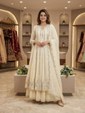 Gown, Lehenga & Dupatta Set with Sequence Embroidery & Real Mirror Work