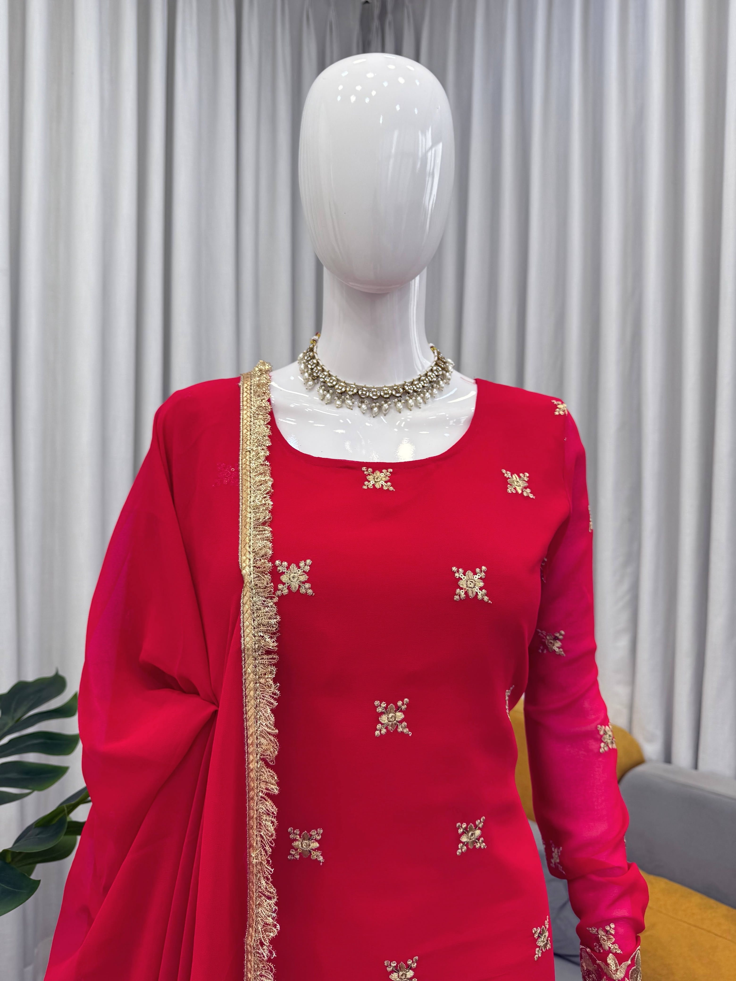 Premium 3-Piece Top, Sharara & Dupatta Set