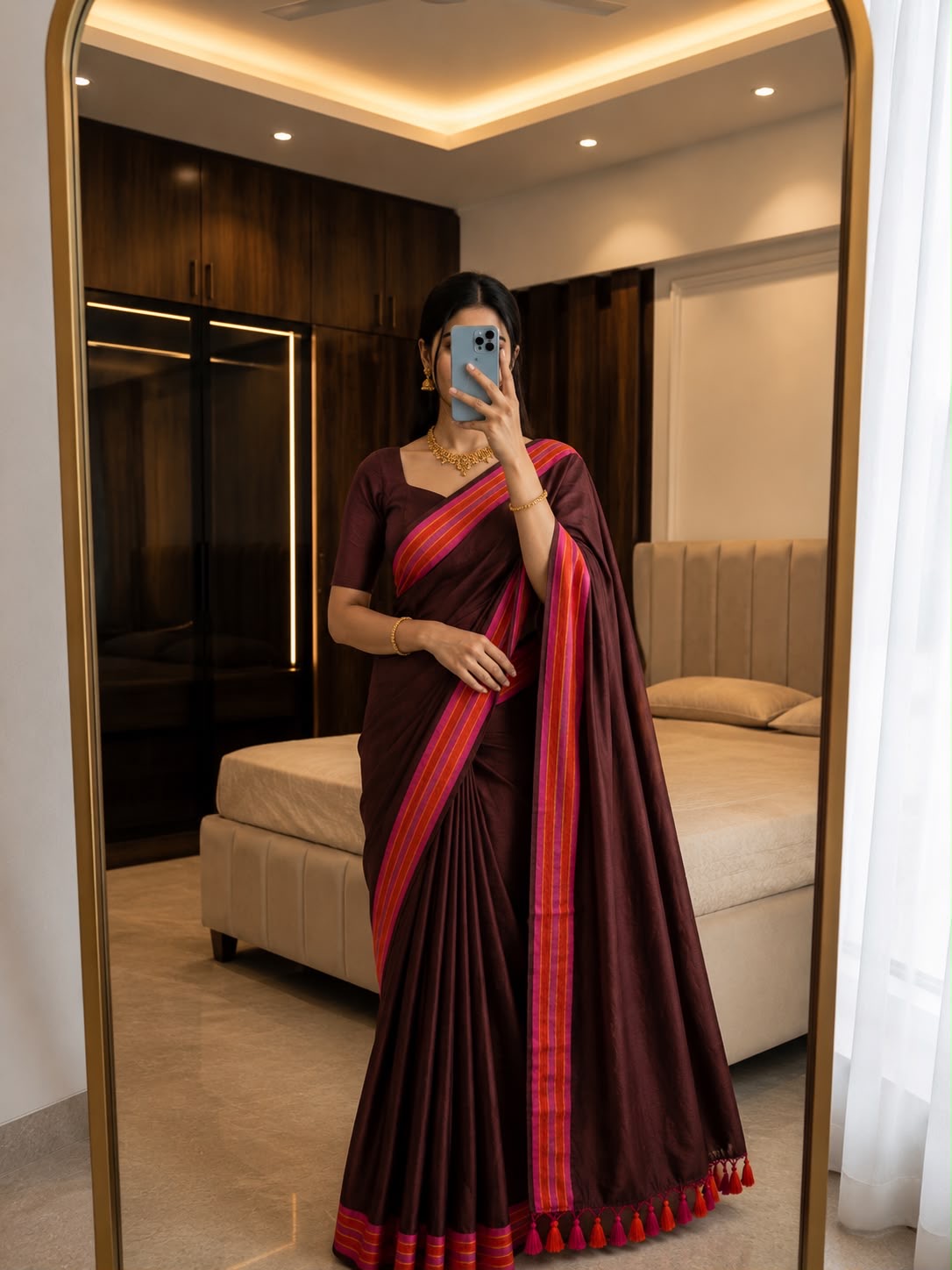 Handloom Pure Mul Cotton Saree with Attractive Border