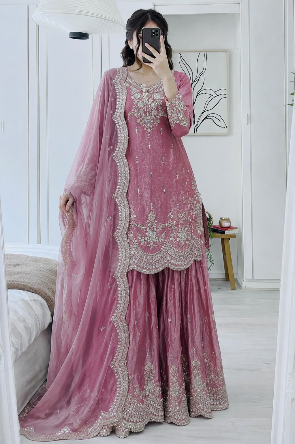Designer Party Sharara Suit & Dupatta Set