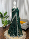 Fendy Silk Heavy Beads & Sequin Work Saree