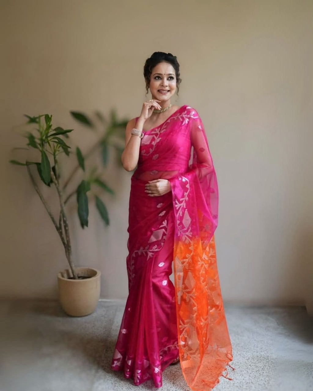 Banarasi Designer Organza Soft Silk Saree