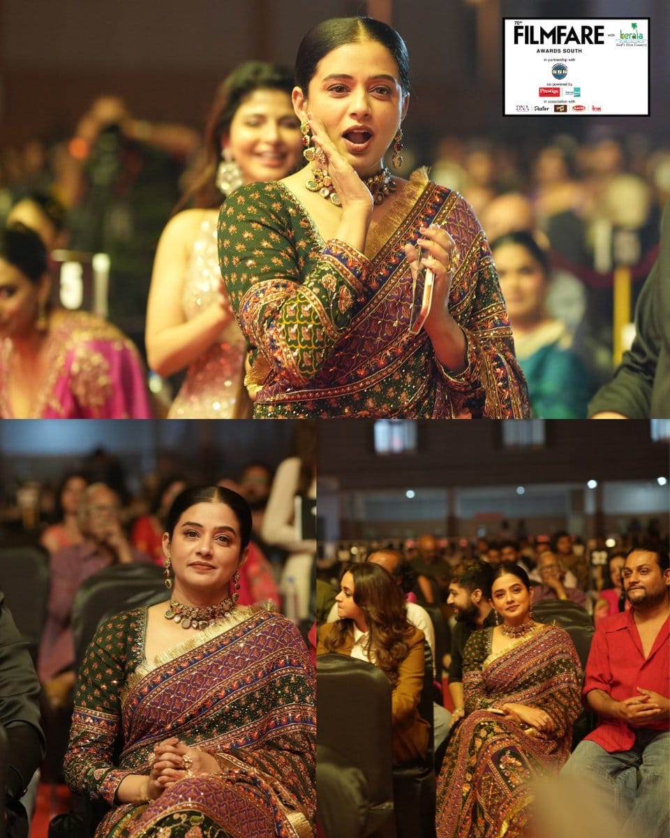 Pure Marshmellow Shiny Chinnon Silk Ajarakh Print Saree