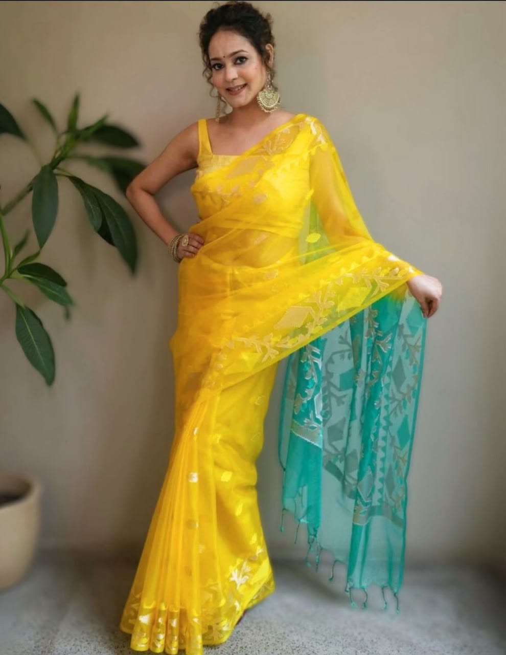 Banarasi Designer Organza Soft Silk Saree
