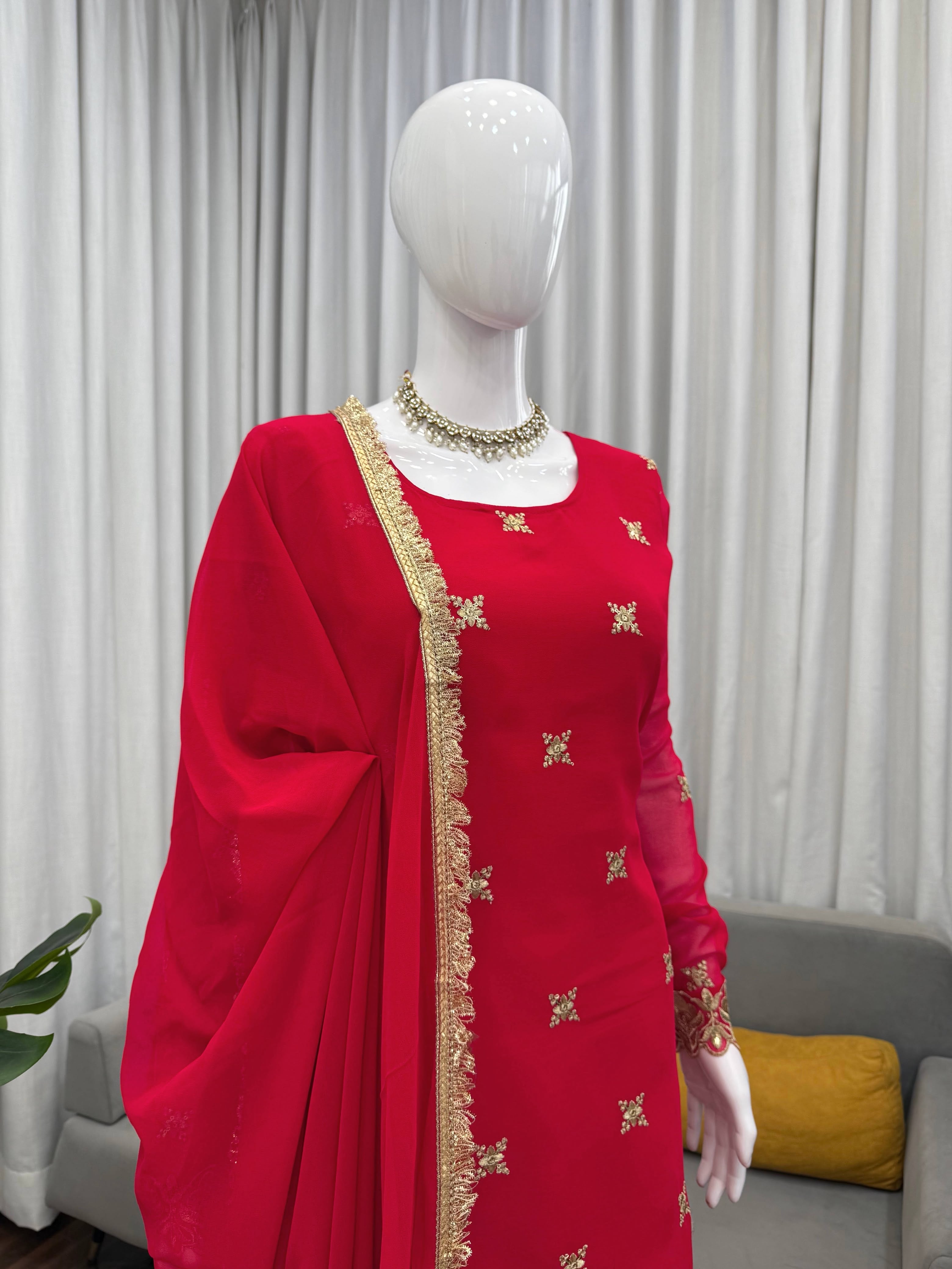 Premium 3-Piece Top, Sharara & Dupatta Set